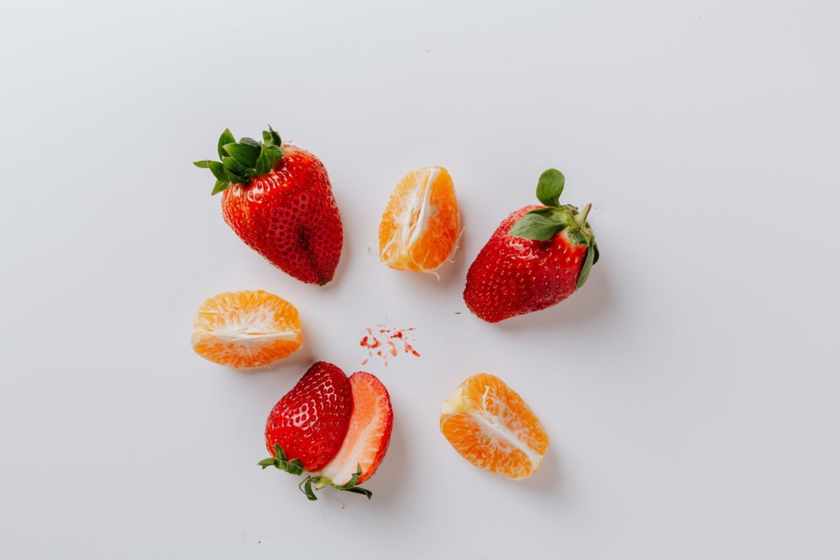 strawberries and orange slices
